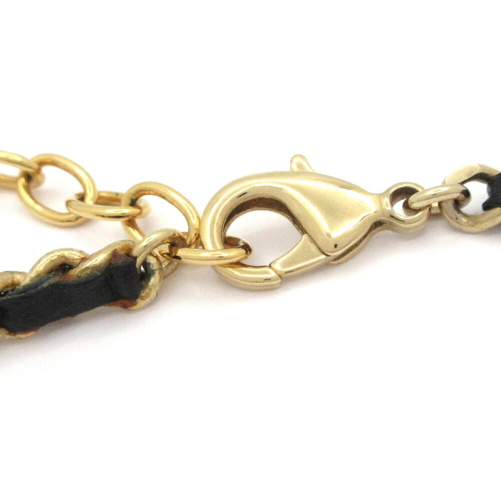Chanel Coco Choker Gold Black Clear Hardware Leather Plastic Rhinestones - Picture 4 of 5